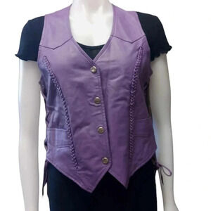 Bikers Club Violet Nylon Motorcycle  Adjustable Vest Size Medium